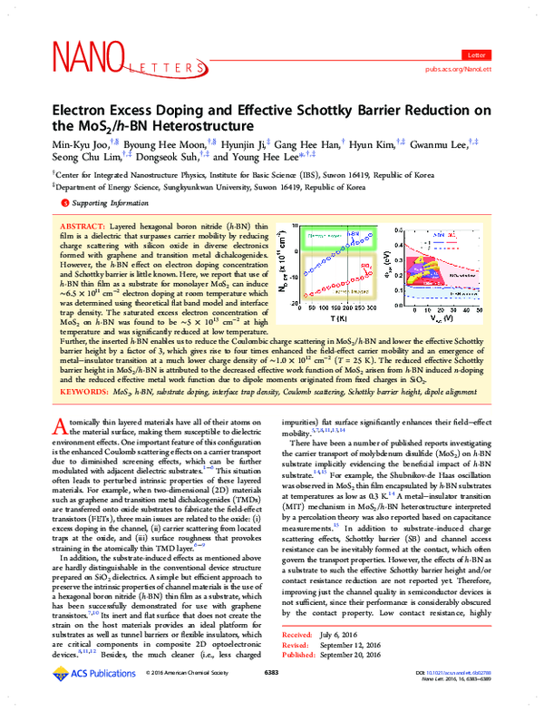 (PDF) Electron excess doping and effective Schottky barrier reduction ...