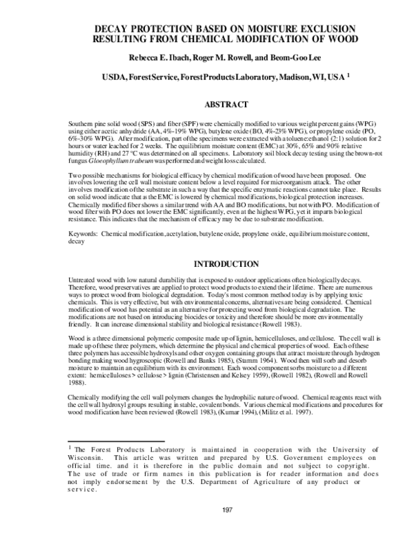 (PDF) Decay protection based on moisture exclusion resulting from ...