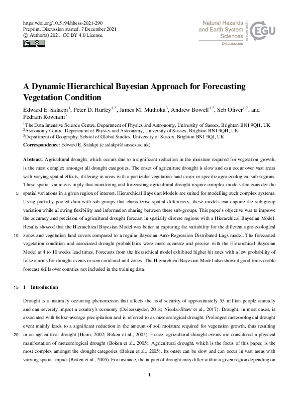 (PDF) A Dynamic Hierarchical Bayesian Approach for Forecasting ...