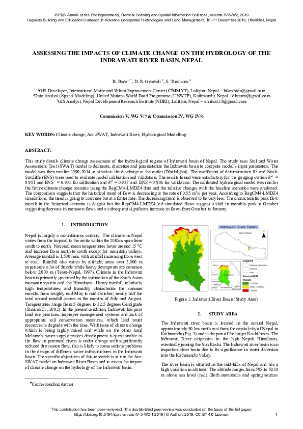 (PDF) Assessing the Impacts of Climate Change on Hydrology of the Upper ...