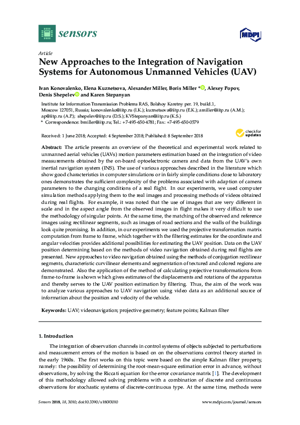 (PDF) New Approaches to the Integration of Navigation Systems for ...