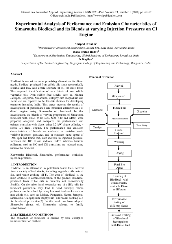 (PDF) Experimental Analysis of Performance and Emissions of a Diesel ...