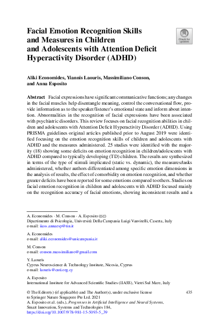 (PDF) Facial Emotion Recognition Skills and Measures in Children and ...