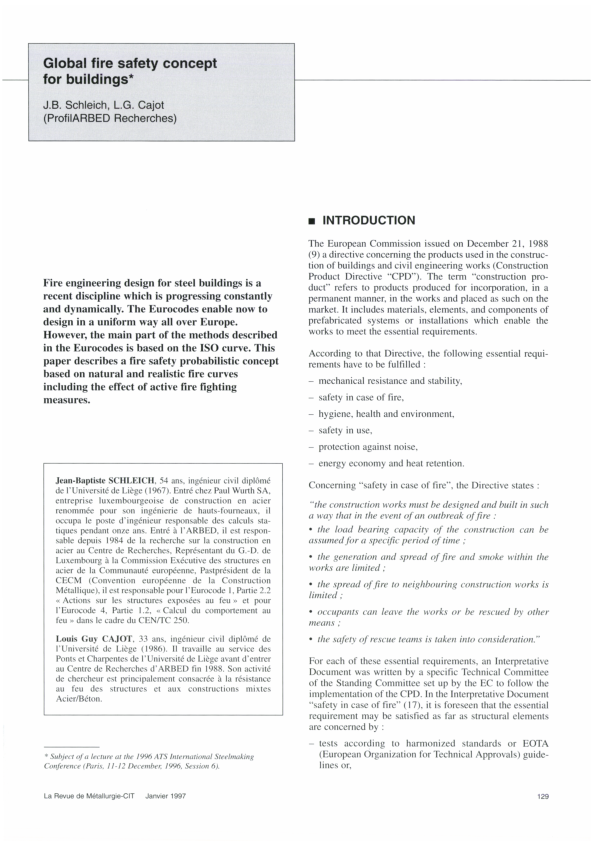 (PDF) Global fire safety concept for buildings Jeanbaptiste Schleich