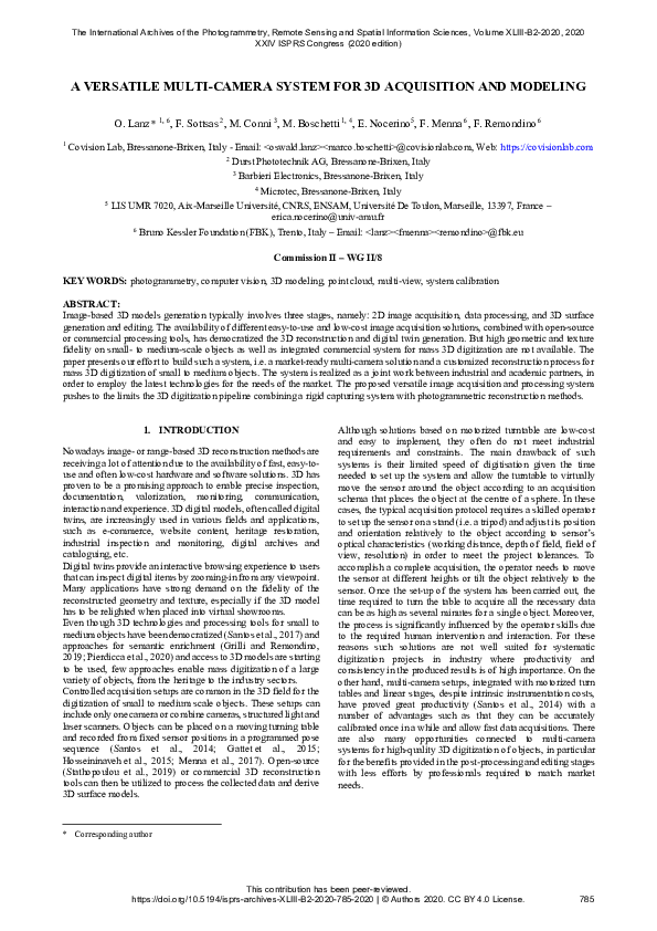 (PDF) A Versatile Multi-Camera System for 3D Acquisition and Modeling
