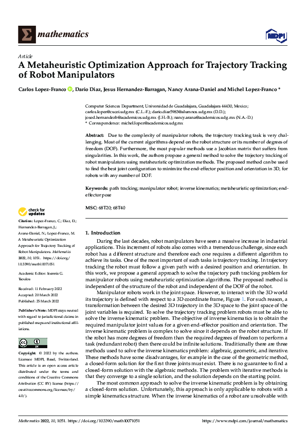 (PDF) A Metaheuristic Optimization Approach for Trajectory Tracking of ...