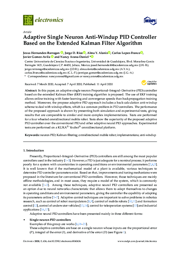 (PDF) Adaptive Single Neuron Anti-Windup PID Controller Based on the ...