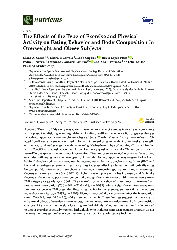 (PDF) The Effects of the Type of Exercise and Physical Activity on ...