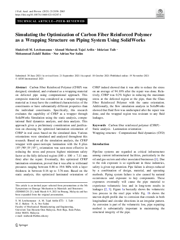 (PDF) Simulating the Optimization of Carbon Fiber Reinforced Polymer as ...