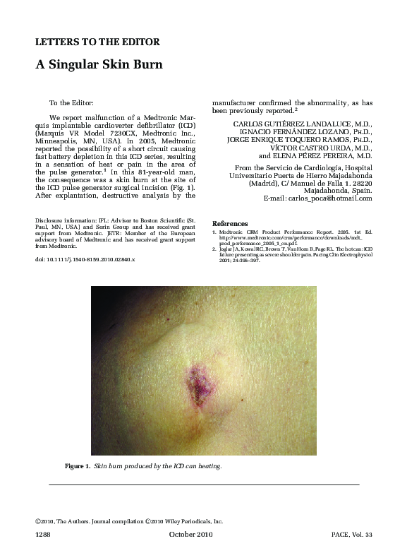 (PDF) A Singular Skin Burn