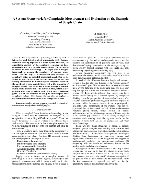 (PDF) A System Framework for Complexity Measurement and Evaluation on ...