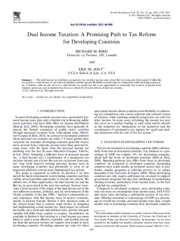 (PDF) Dual Income Taxation: A Promising Path to Tax Reform for ...