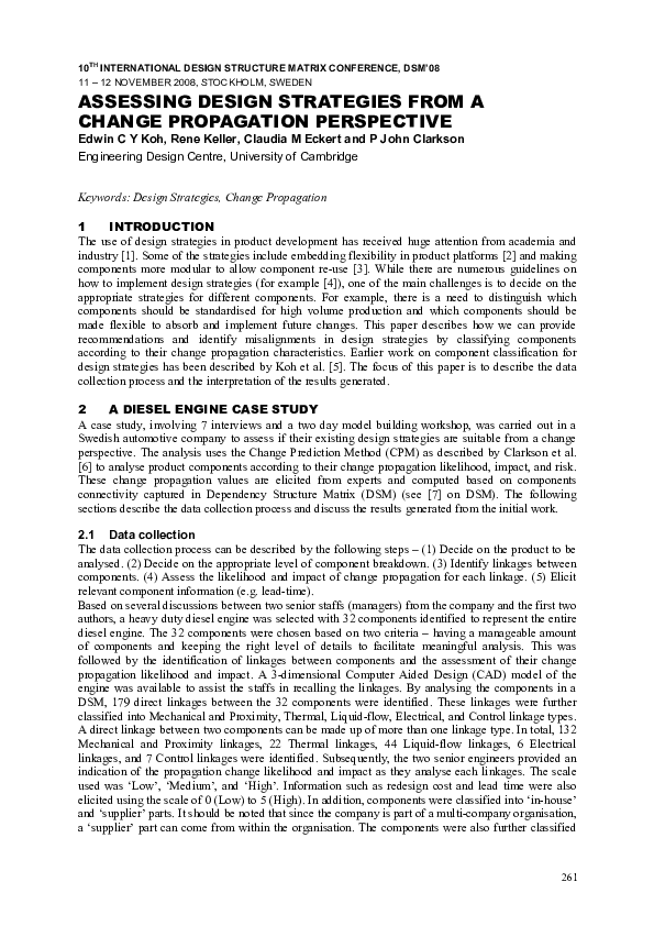 (PDF) Assessing design strategies from a change propagation perspective