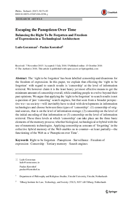 (PDF) Escaping the Panopticon Over Time