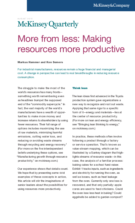 (PDF) More from less : Making resources more productive
