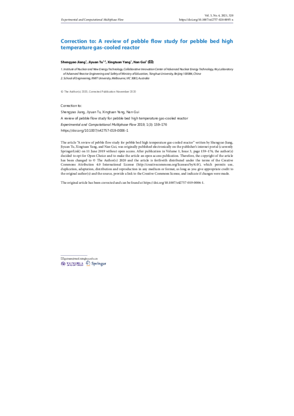 (PDF) Correction to: A review of pebble flow study for pebble bed high ...