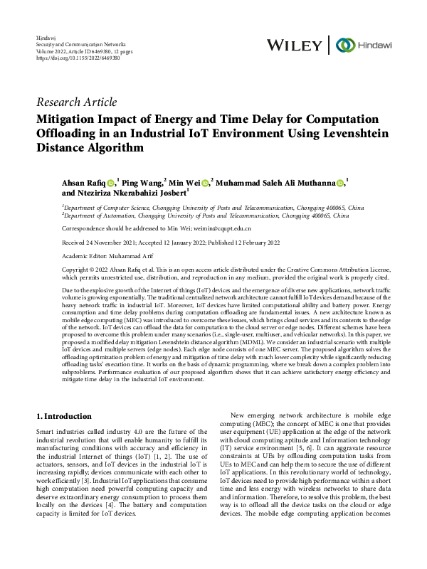 (PDF) Mitigation Impact of Energy and Time Delay for Computation ...