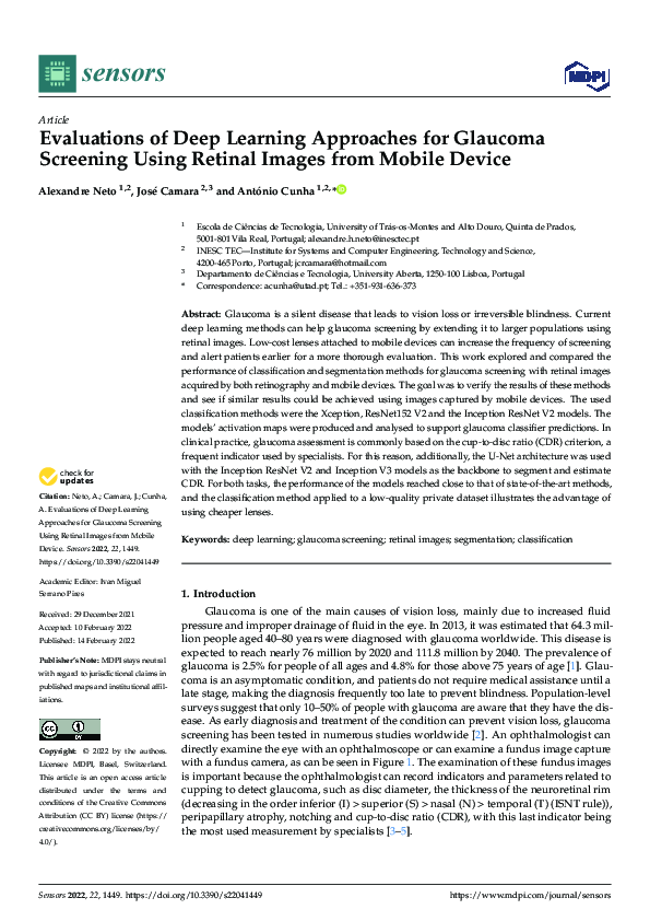 (PDF) Evaluations of Deep Learning Approaches for Glaucoma Screening ...