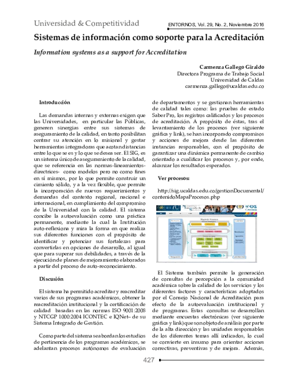 (PDF) Sistemas de información como soporte para la Acreditación