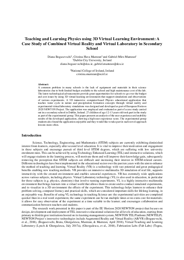 (PDF) Teaching and Learning Physics using 3D Virtual Learning ...