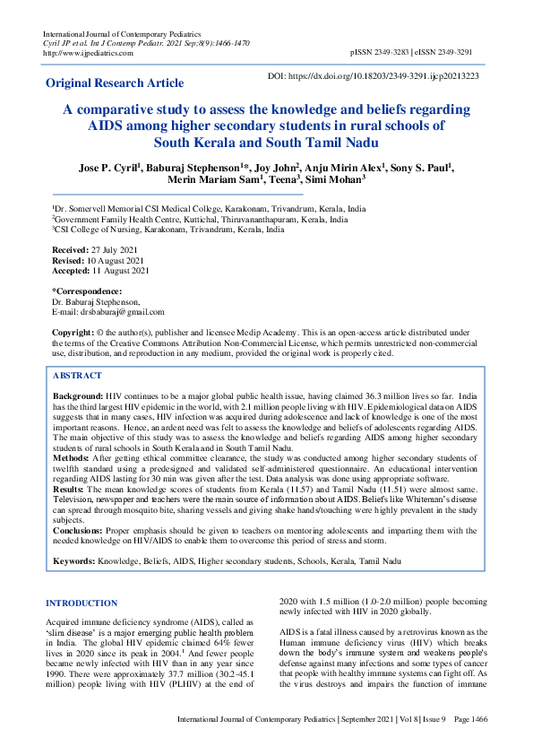 (PDF) A comparative study to assess the knowledge and beliefs regarding ...