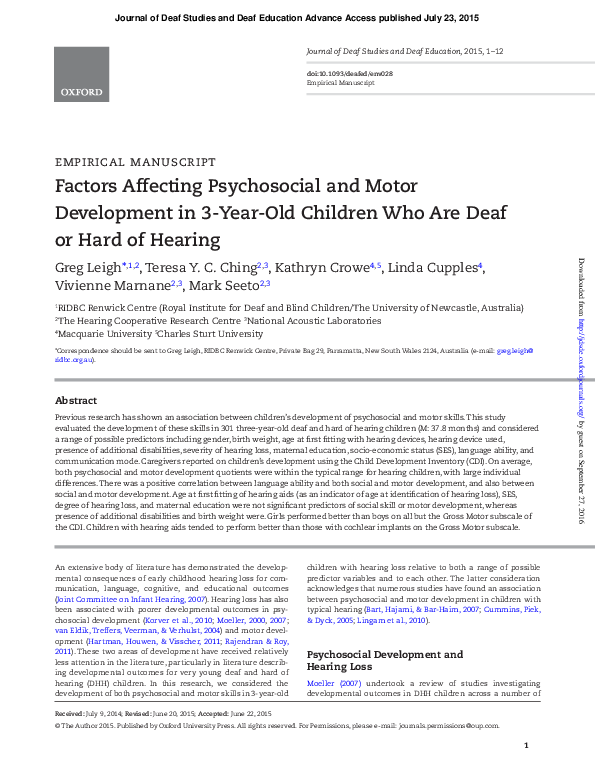 (PDF) Factors Affecting Psychosocial and Motor Development in 3-Year ...