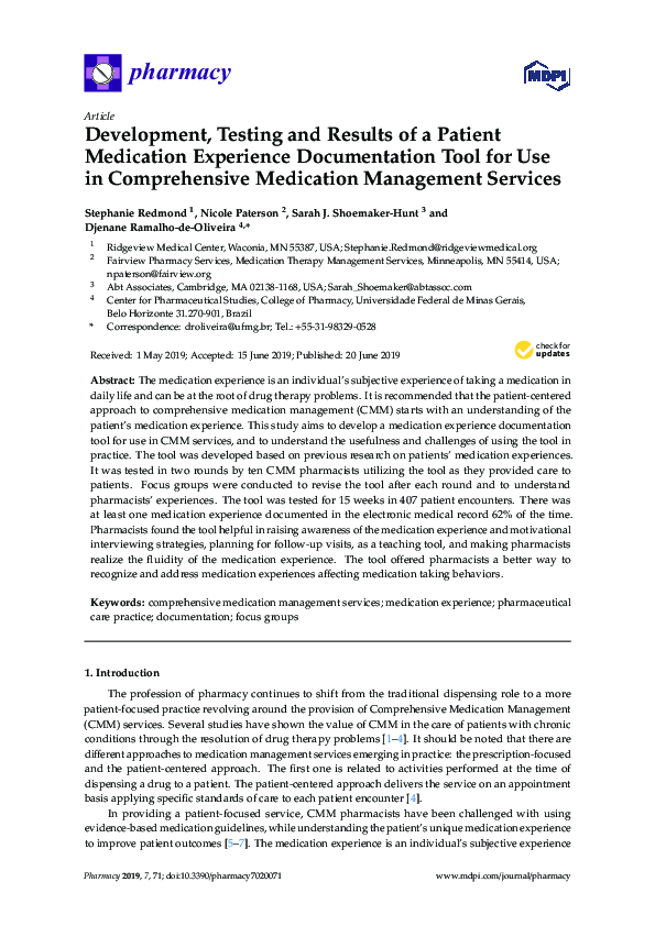 (PDF) Development, Testing and Results of a Patient Medication ...