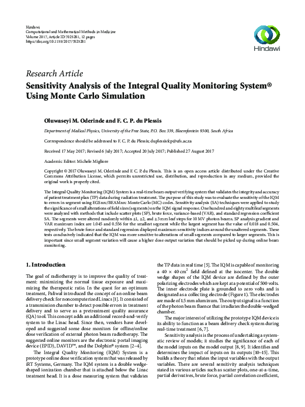 (PDF) Sensitivity Analysis of the Integral Quality Monitoring System ...