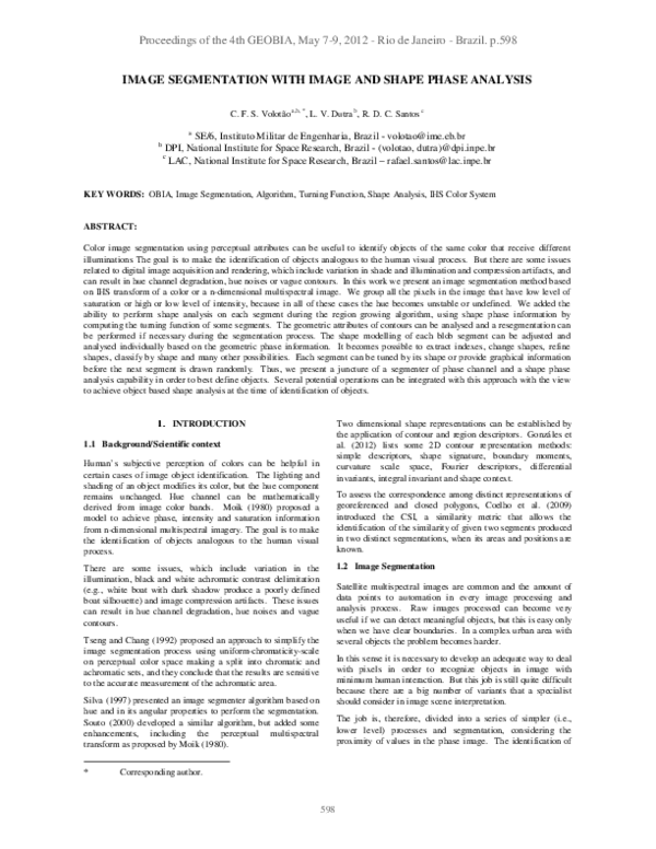 (PDF) Image segmentation with image and shape phase analysis