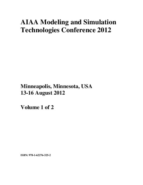 (PDF) AIAA Modeling and Simulation Technologies Conference | Mark ...