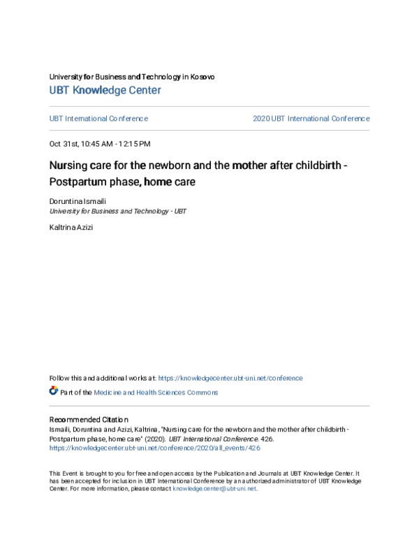(PDF) Nursing care for the newborn and the mother after childbirth ...