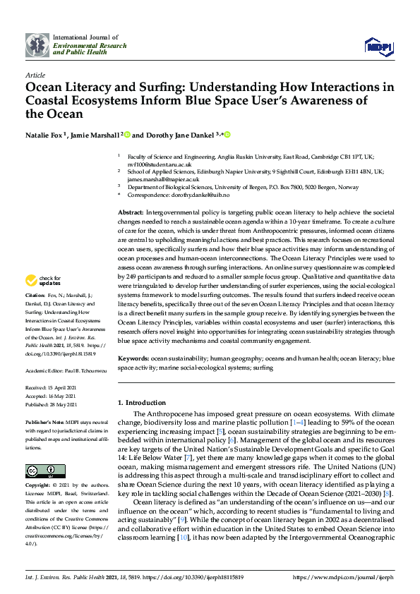 (PDF) Ocean Literacy and Surfing: Understanding How Interactions in ...