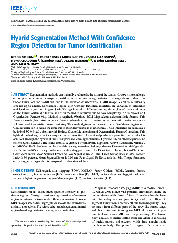 (PDF) Hybrid Segmentation Method With Confidence Region Detection for ...