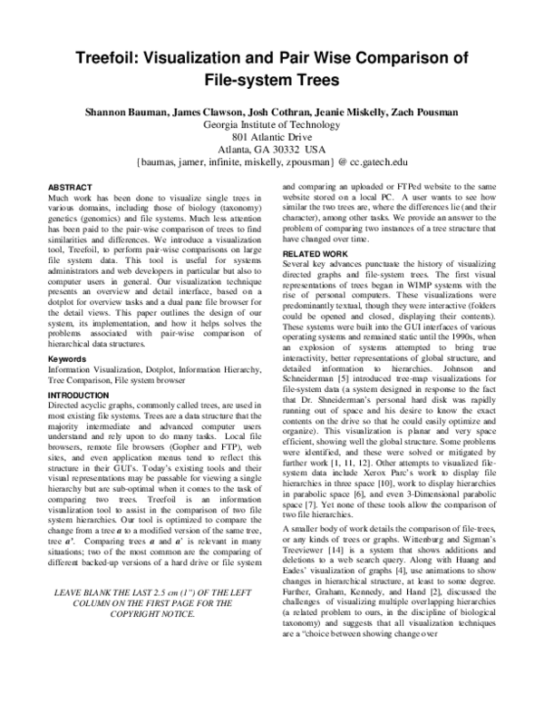 (PDF) Treefoil: Visualization and Pair Wise Comparison of File-system Trees