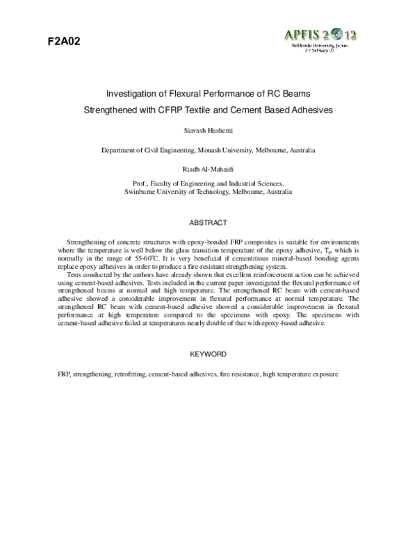 (PDF) Investigation of Flexural Performance of RC Beams Strengthened ...