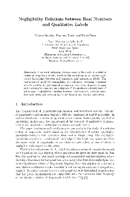 (PDF) Negligibility relations between real numbers and qualitative labels