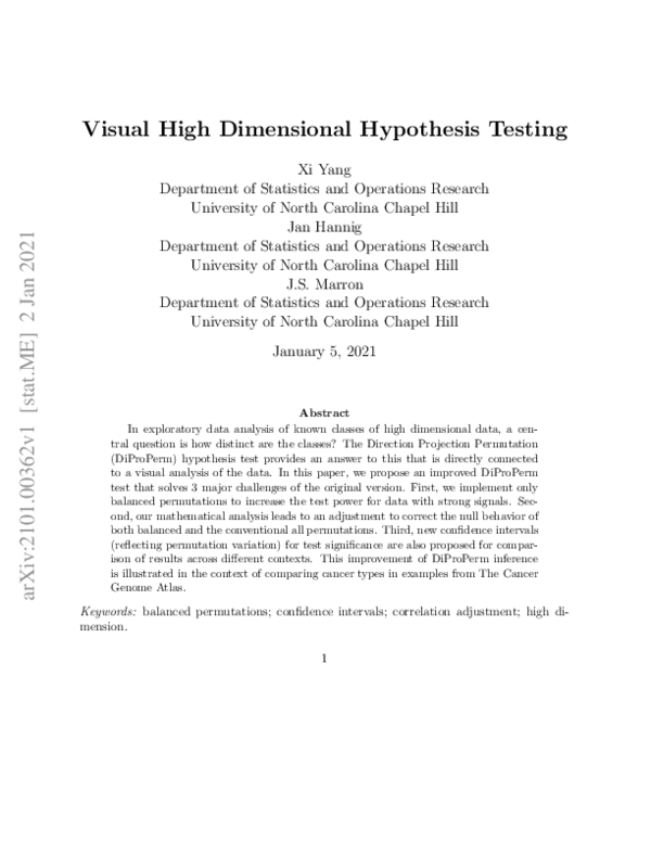 (PDF) Visual High Dimensional Hypothesis Testing