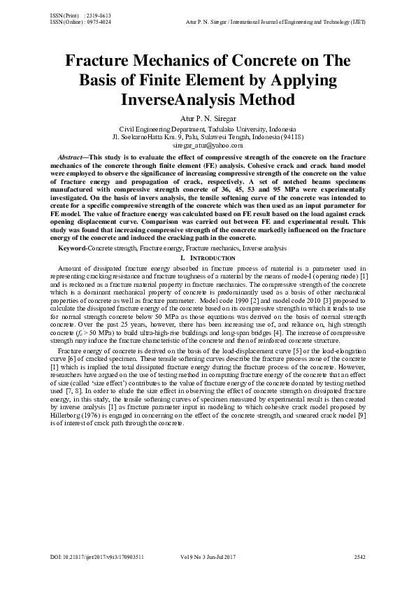(PDF) Fracture Mechanics of Concrete on The Basis of Finite Element by ...