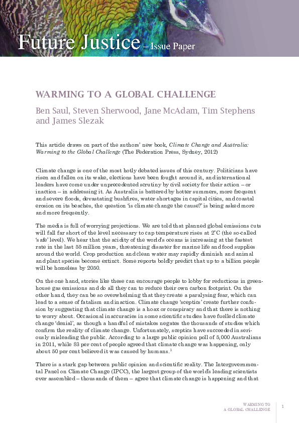 (PDF) Warming to a Global Challenge