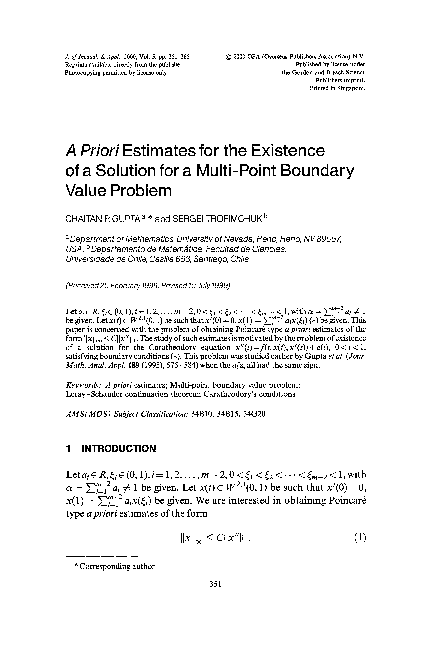 (PDF) A priori estimates for the existence of a solution for a multi ...