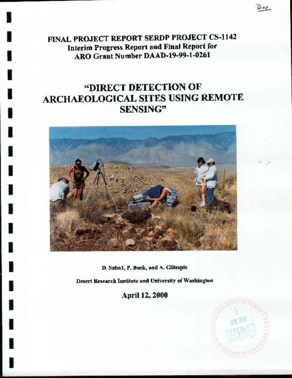 (PDF) Direct Detection of Archaeological Sites Using Remote Sensing