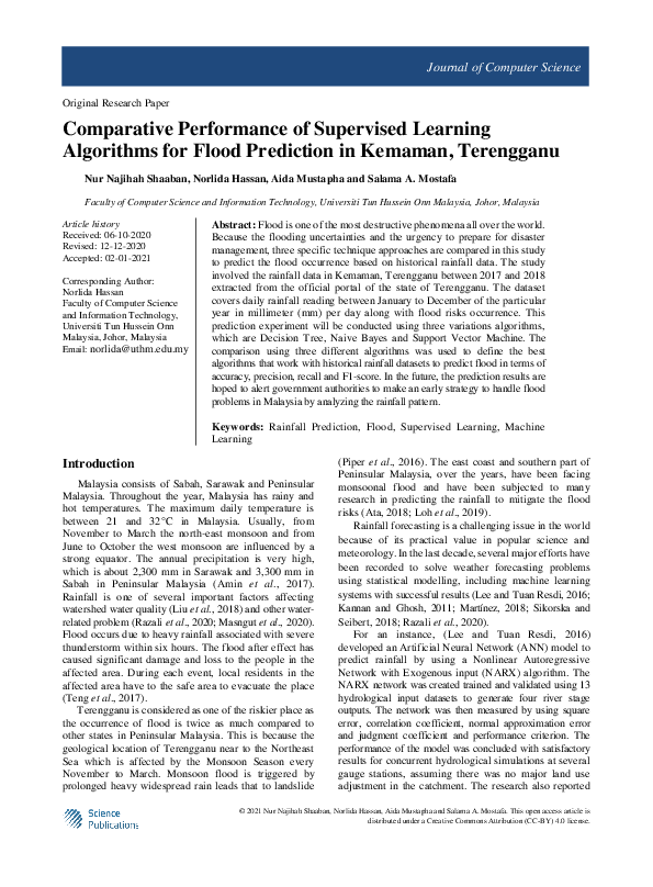 (PDF) Comparative Performance of Supervised Learning Algorithms for ...