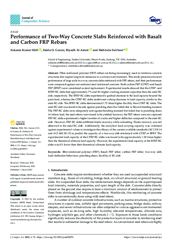 (PDF) Performance of Two-Way Concrete Slabs Reinforced with Basalt and ...