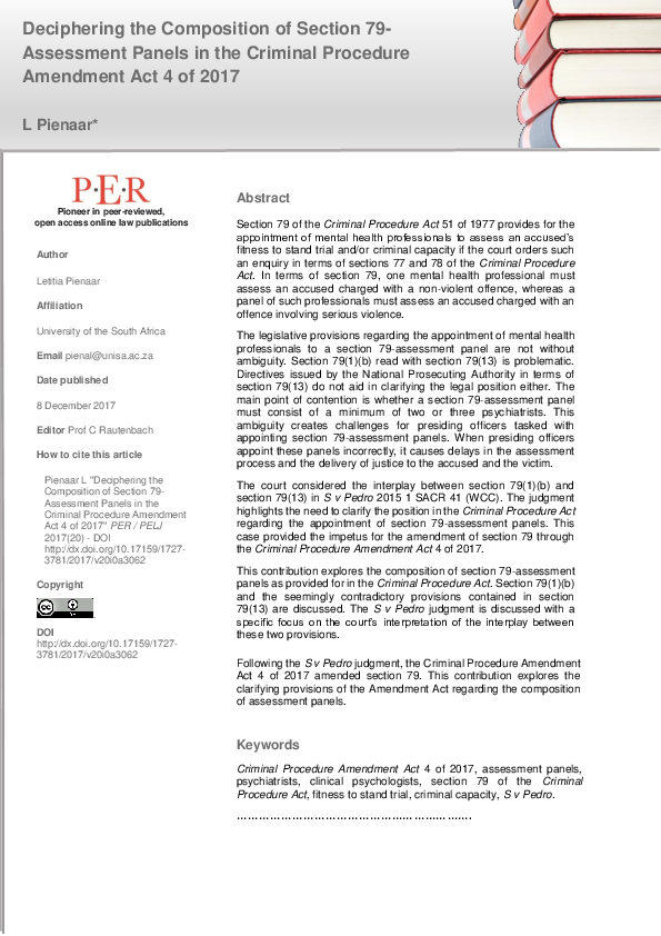 (PDF) Deciphering the Composition of Section 79- Assessment Panels in ...