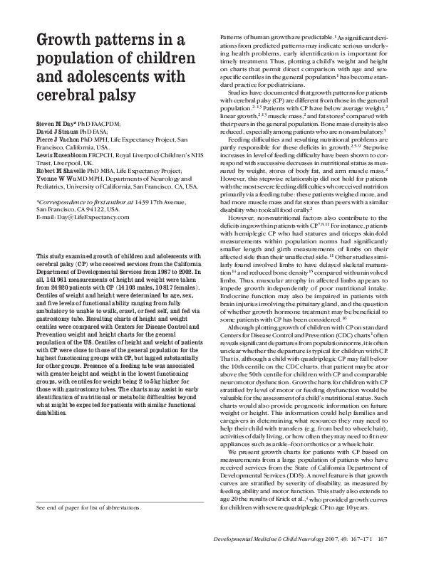 (PDF) Growth patterns in a population of children and adolescents with ...