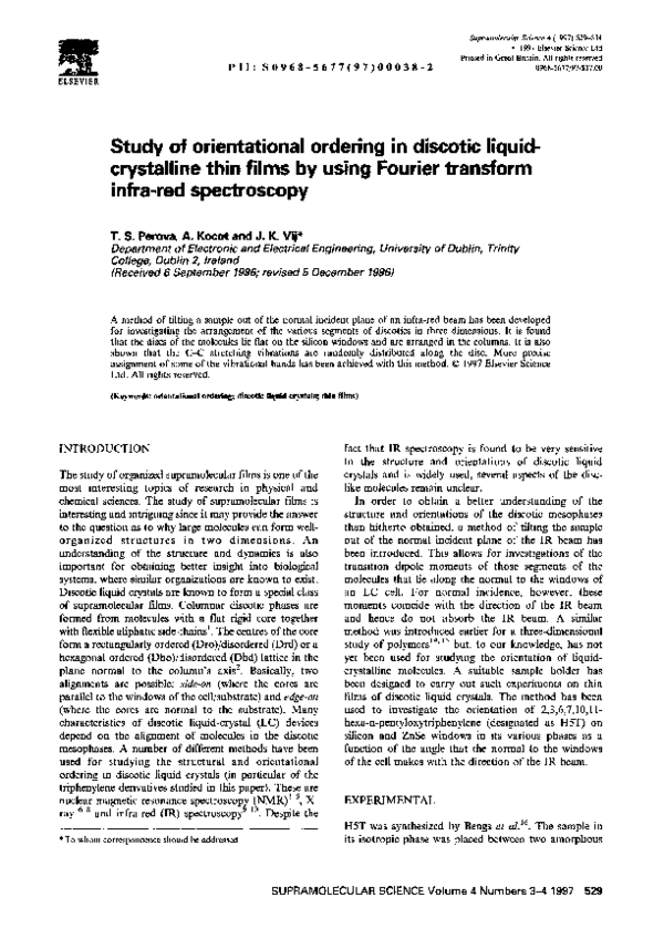 (PDF) Study of orientational ordering in discotic liquid-crystalline ...