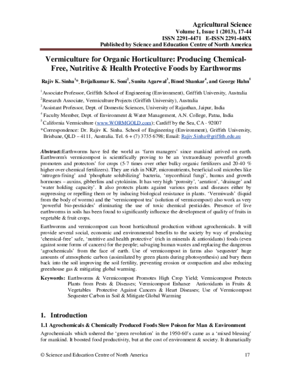 (PDF) Vermiculture for Organic Horticulture: Producing Chemical-Free ...
