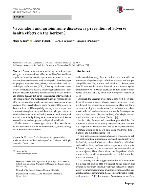 Photo inspiration: Fresh Look at Pdf Vaccination And Autoimmune Diseases Is Prevention Of Adverse