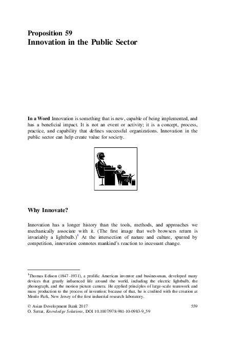 (PDF) Innovation in the Public Sector