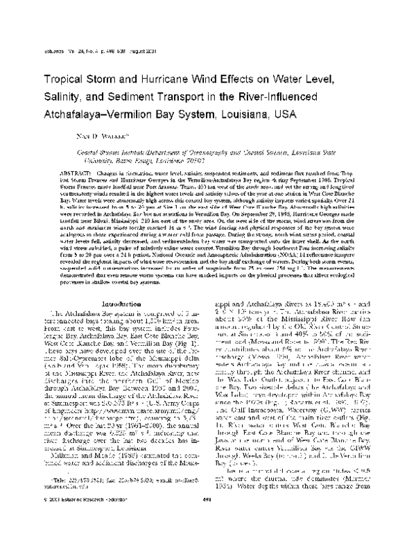 (PDF) Tropical Storm and Hurricane Wind Effects on Water Level
